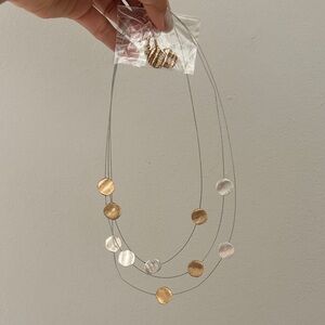 Chic Gold and Silver Disc Necklace